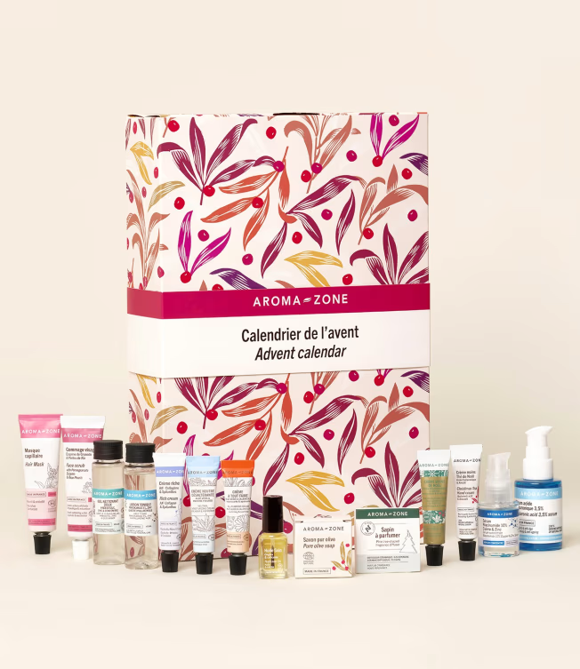 Calendrier de l’Avent 2025 Aroma-Zone 24 cases – Soins beauté naturels FR cadeau