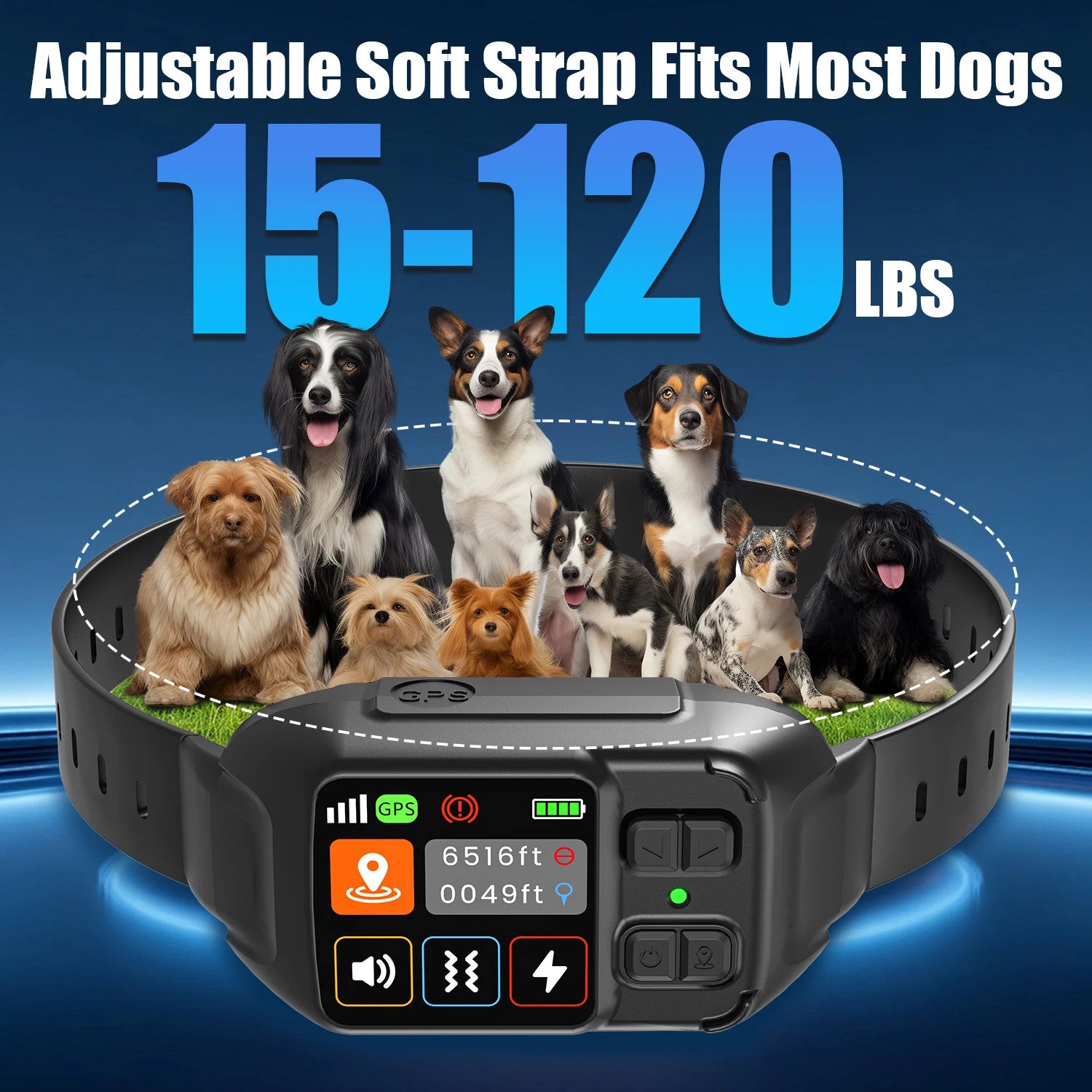 GPS Wireless Dog Fence System Rechargeable Waterproof Training Collar