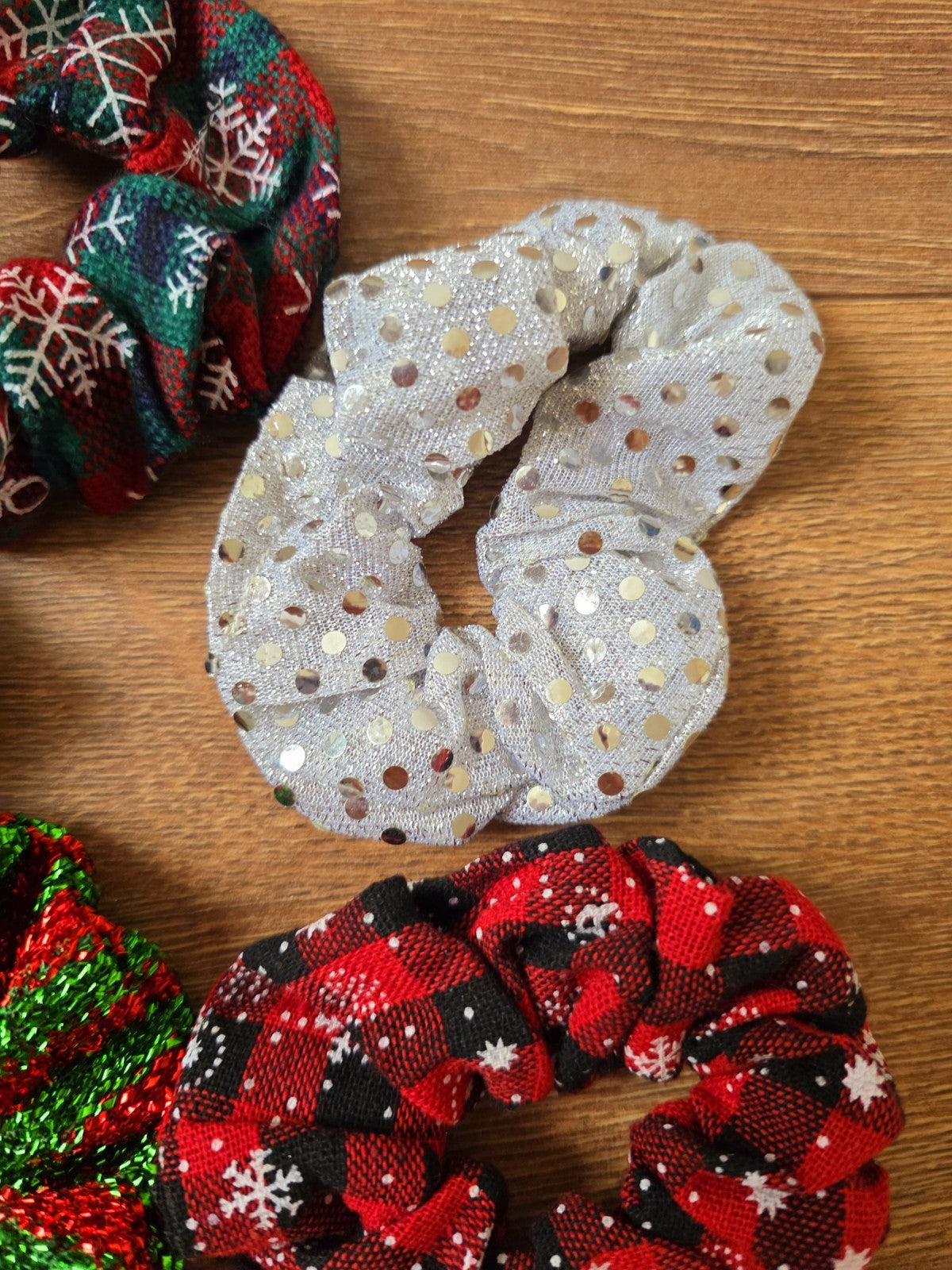 Élastique Chouchou De Noël  Cadeau Offre Fête Accessoires Cheveux Femme Fille X5