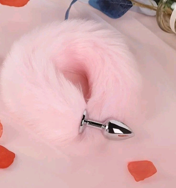Plug anal Queue renard Rose Pastel Style Métal Taille M GODE - SEX TOYS