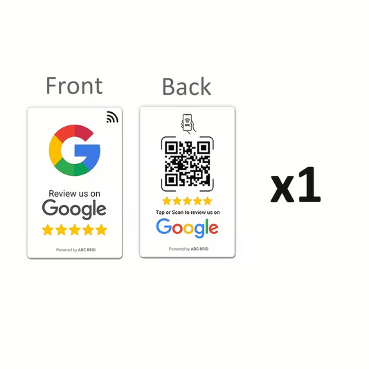 Carte société avis google NFC facile Compatible iPhone et Android commerce blanc