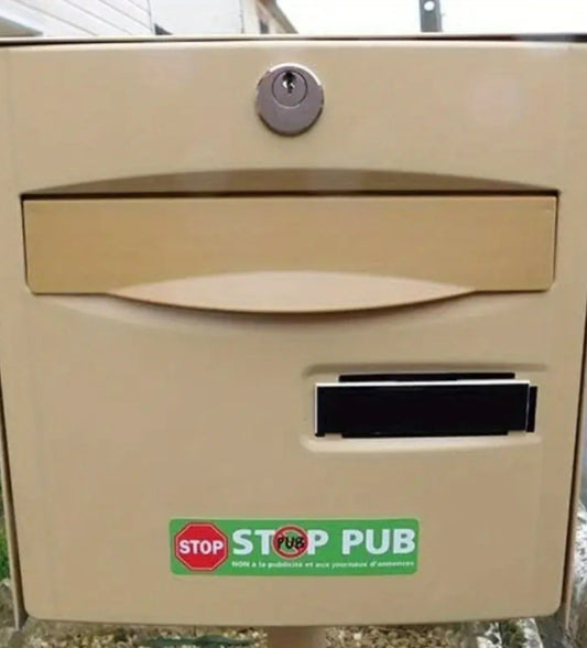 LOT DE 2 STICKERS AUTOCOLLANT STOP PUB / BOITE AUX LETTRES ✅PAS DE PUBLICITÉ