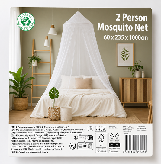 Moustiquaire lit 2 personnes Voile insecte moustique 60x235x1000 protège et cozy