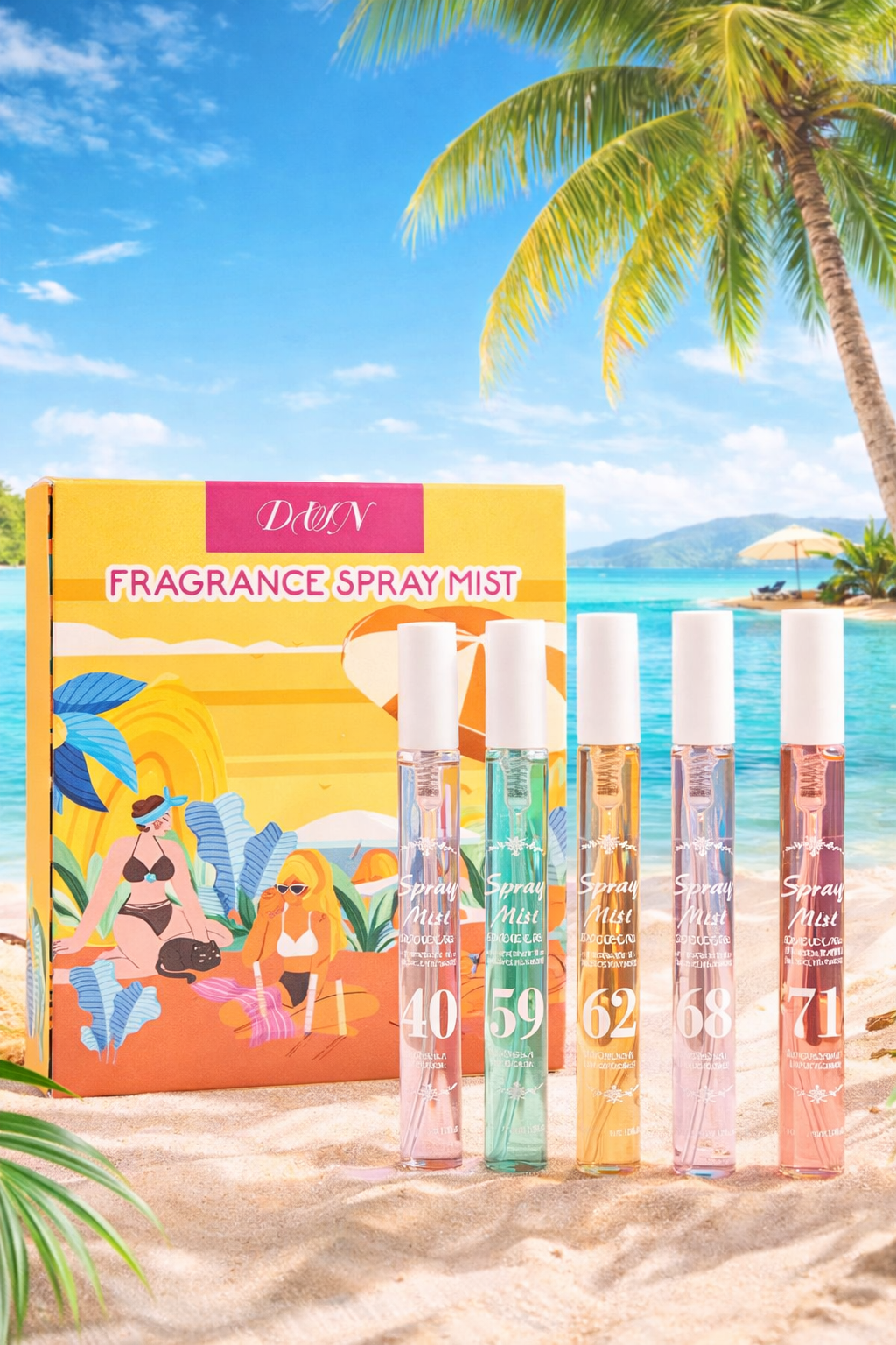 Coffret Cadeau Brume Corporelle Parfumée pour Femme (5x10ml), Idée Cadeau sol de