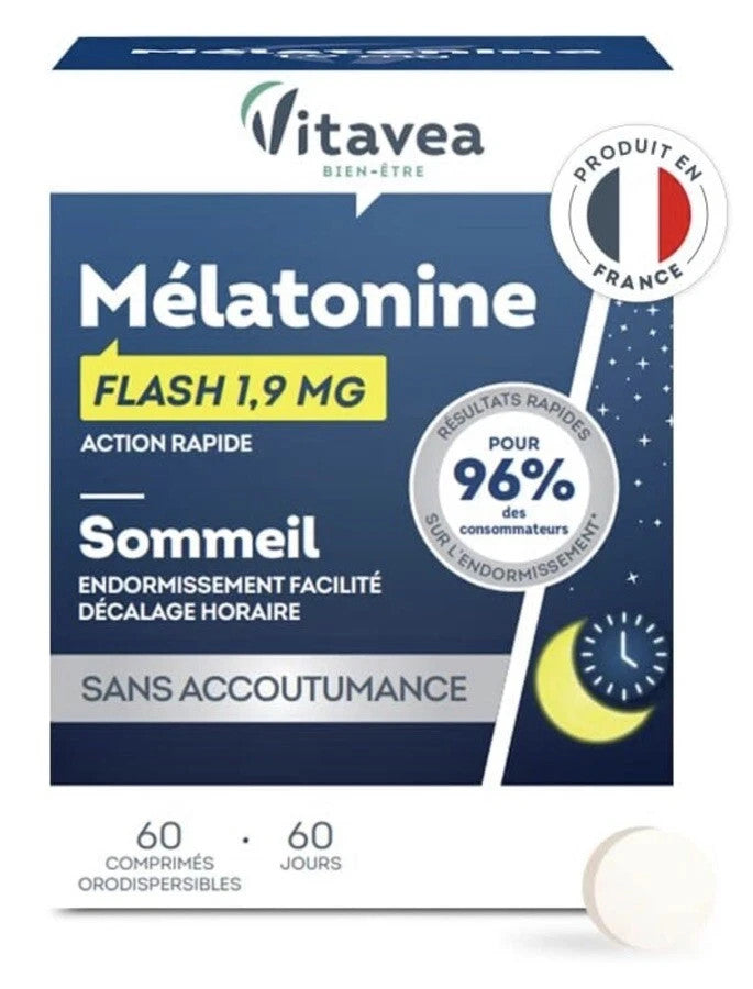 Complément alimentaire Vitavea flash 1,9mg sommeil cure de 60 jours sans accoutu