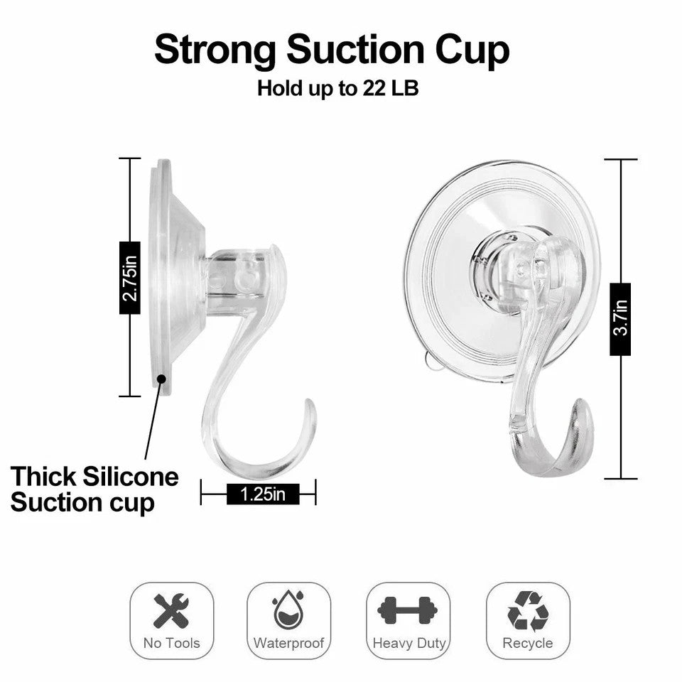 2PCS Heavy Duty Suction Cup Hook Christmas Wreath Suction Cup Wall Hooks Kitchen