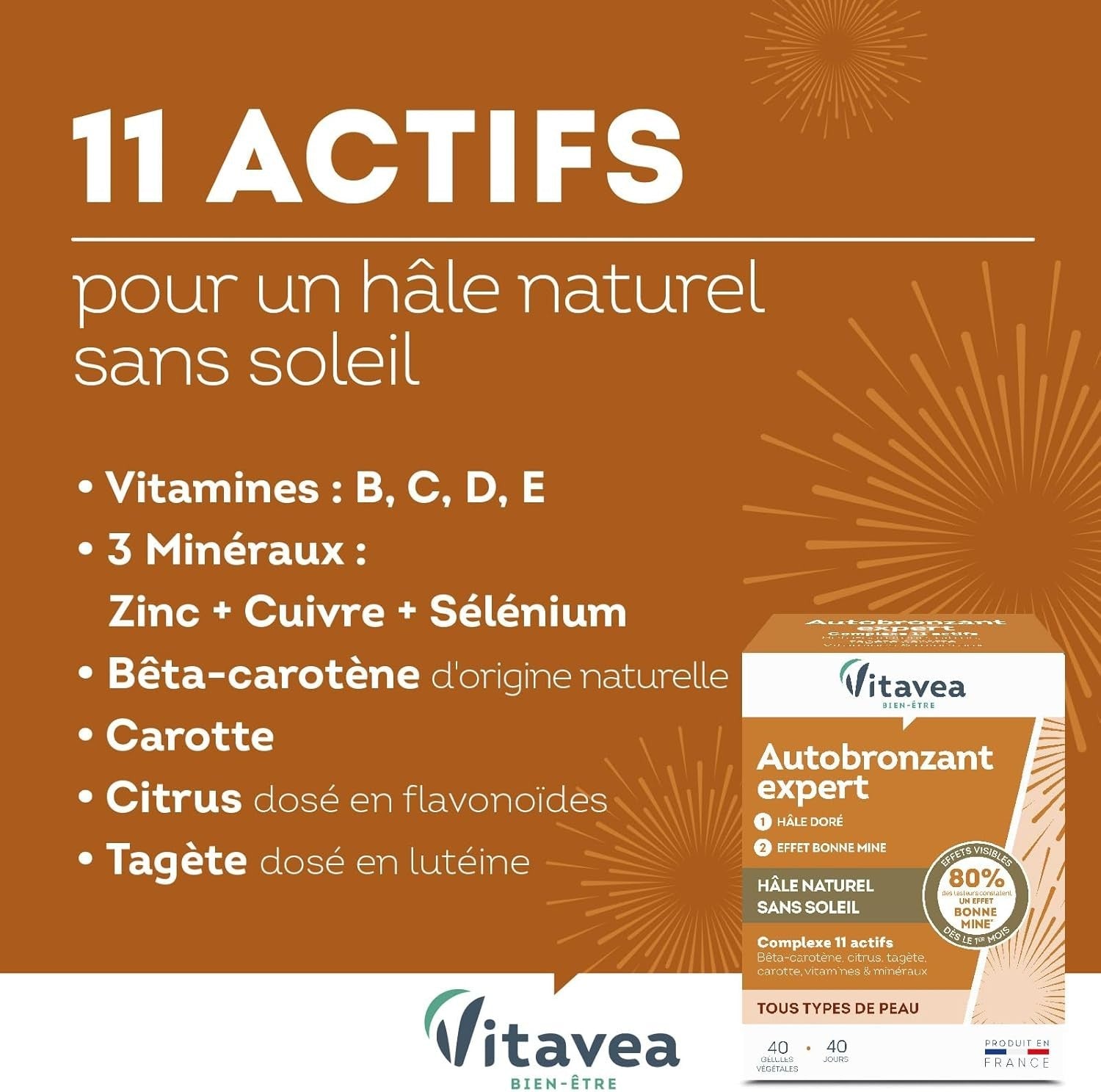 Vitavea bien-être - Autobronzant Expert - Hâle Doré et Effet Bonne Mine