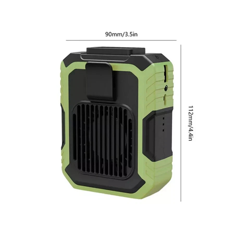 4000mAh Portable Waist Clip Fan Hanging Cooling USB Rechargeable Power Bank