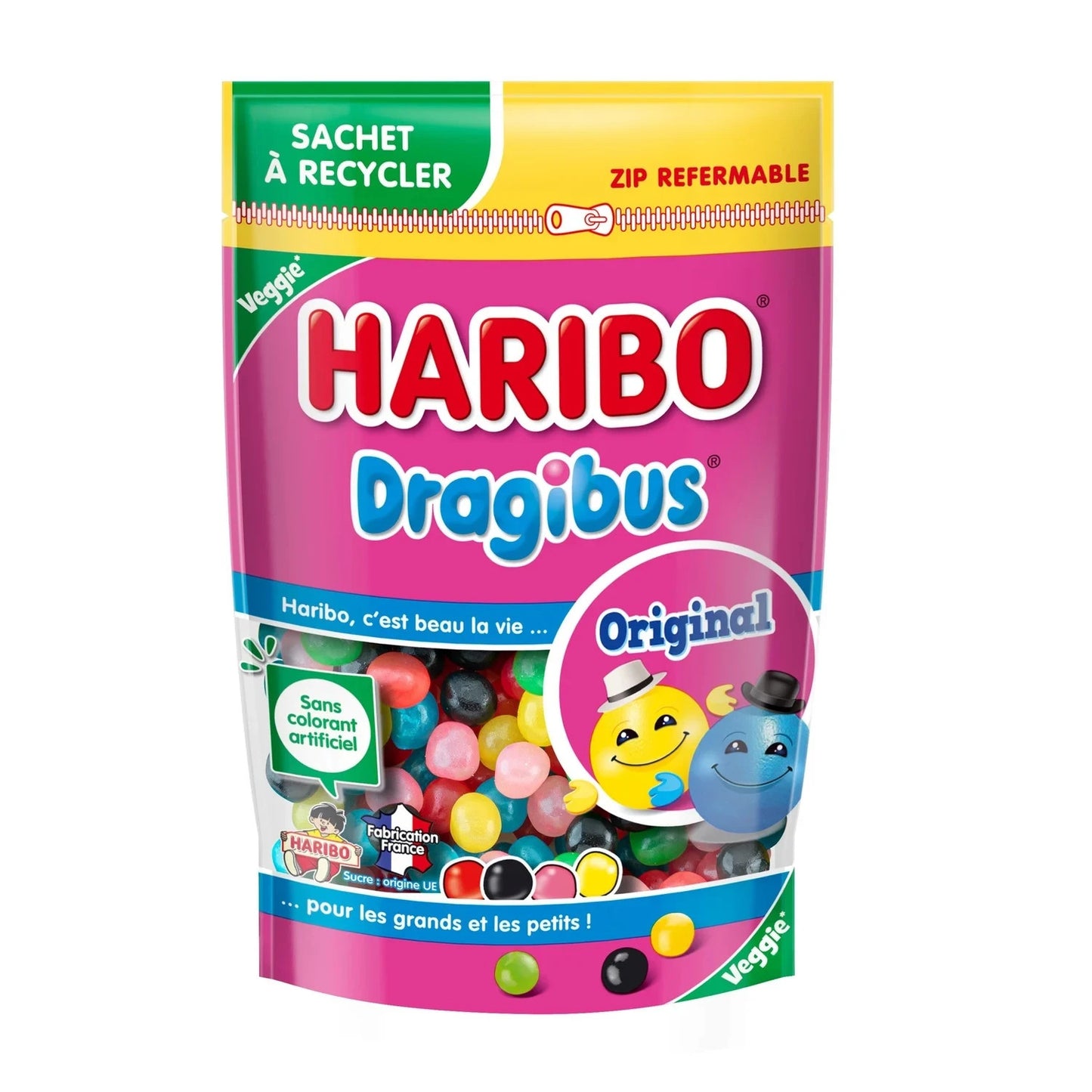Haribo - Dragibus - Paquet de confiserie Bonbons 220g Zip fraicheur
