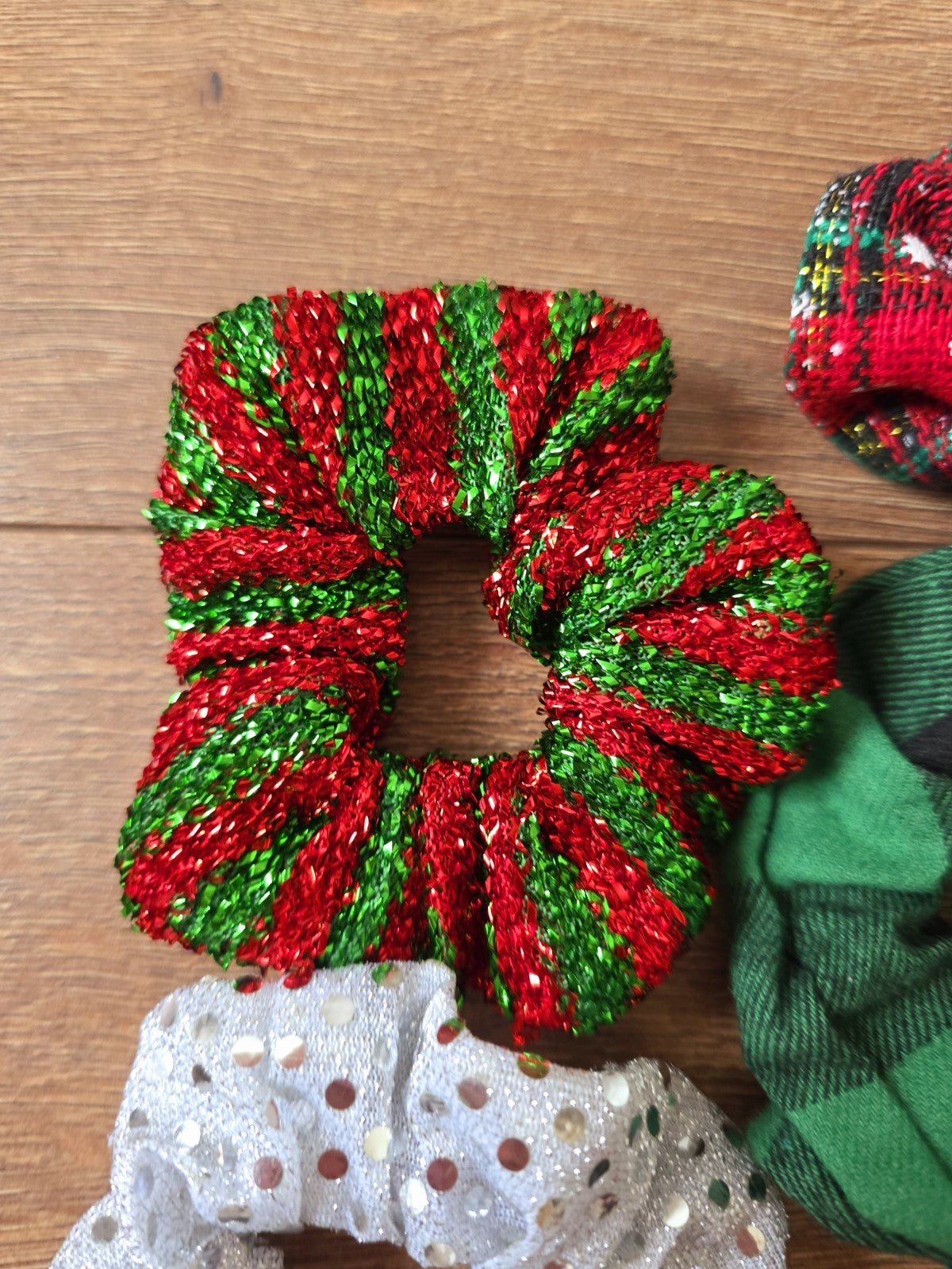 Élastique Chouchou De Noël  Cadeau Offre Fête Accessoires Cheveux Femme Fille X7