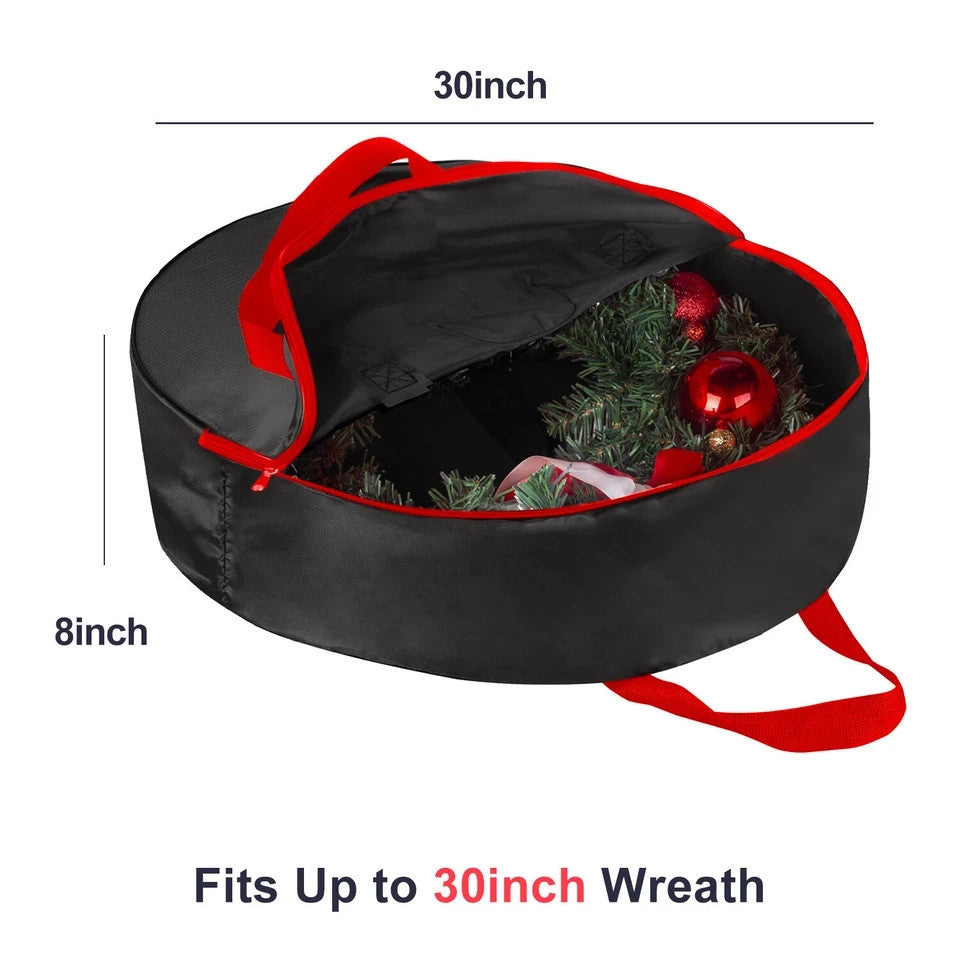 Christmas Xmas Wreath Storage Bag with Handles for 25" 30" 36" Wreath Clean up