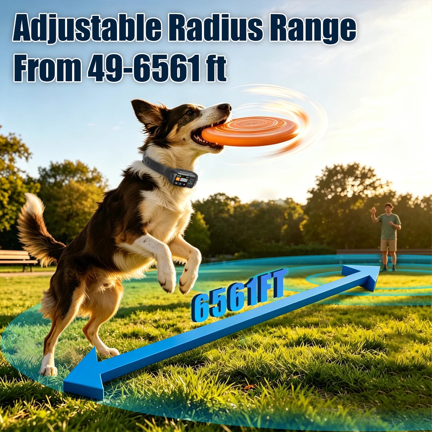 GPS Wireless Dog Fence System Rechargeable Waterproof Training Collar