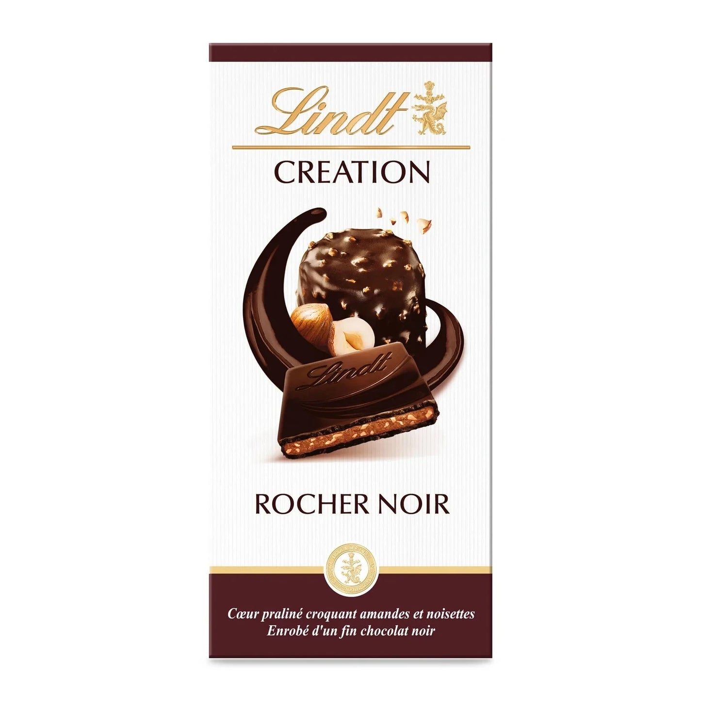 Tablette de Chocolat Noir Création Rocher LINDT La tablette de 150g