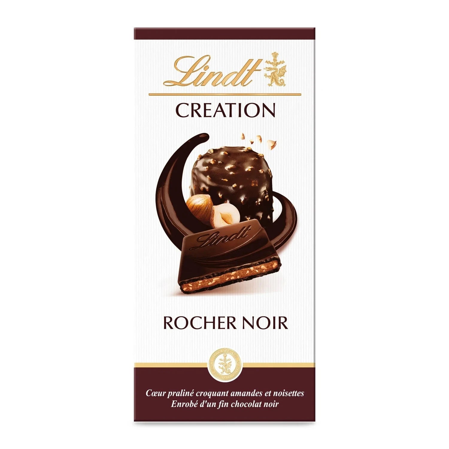 Tablette de Chocolat Noir Création Rocher LINDT La tablette de 150g