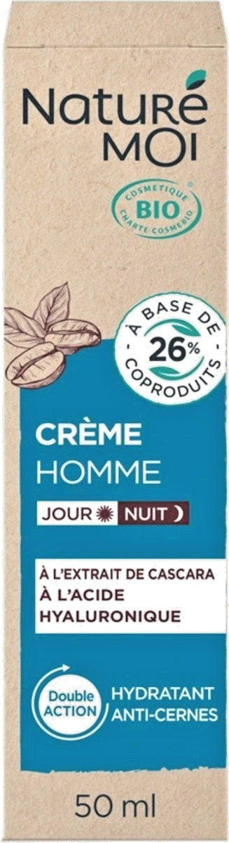 Crème Visage jour et nuit homme Naturé moi bio hydratant anti-cernes 50ml tube