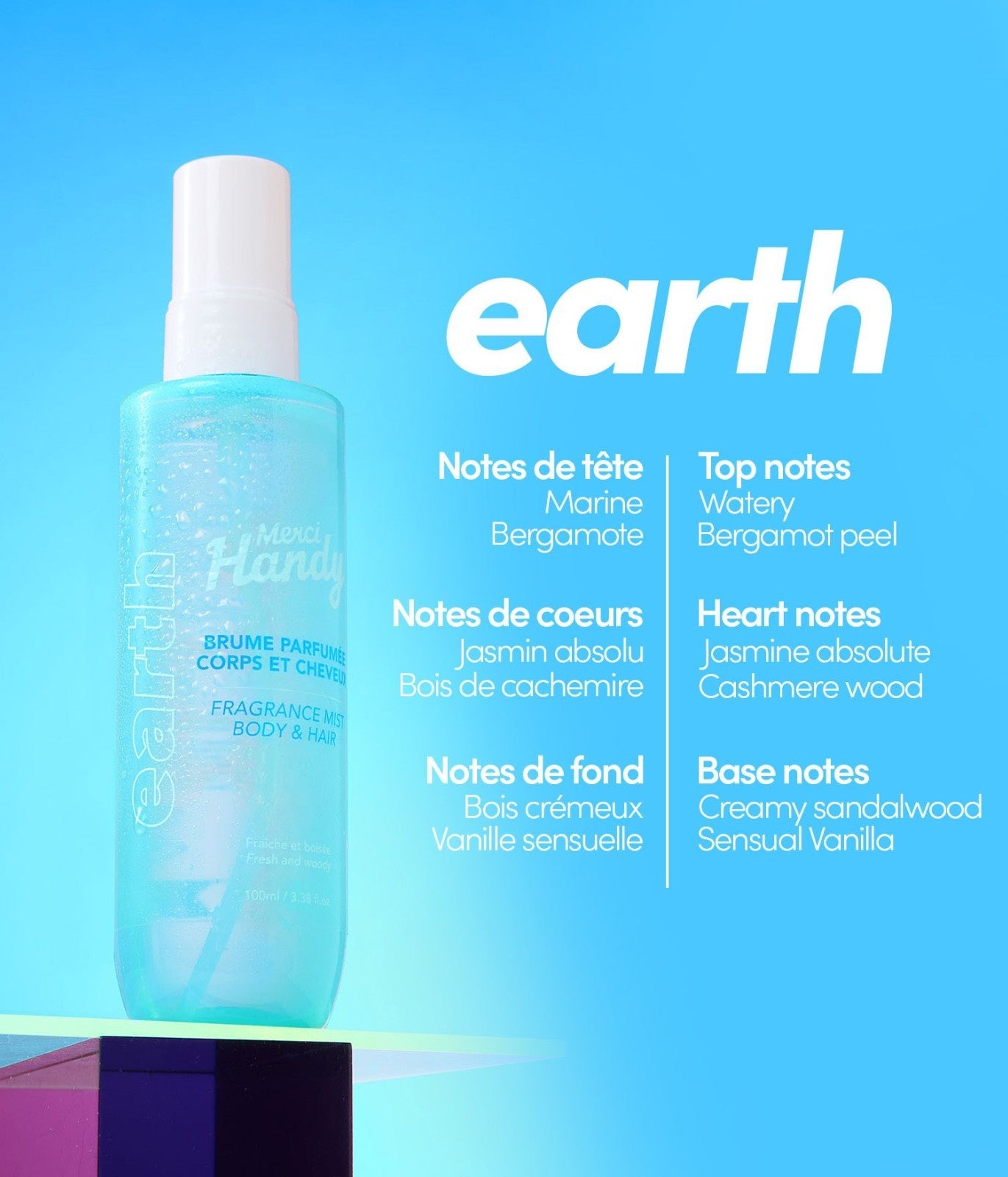Mercii Häändyy Brume Corps et Cheveux Earth 60ml d'amour fraiche et boisée 60ml