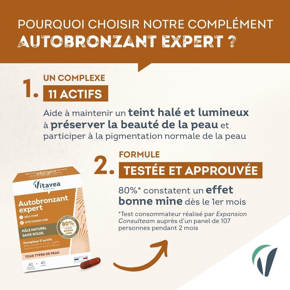 Vitavea bien-être - Autobronzant Expert - Hâle Doré et Effet Bonne Mine