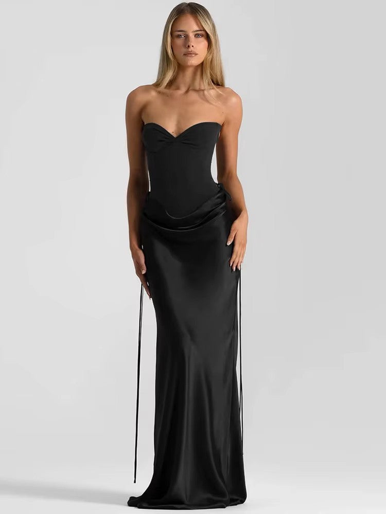 Mozision Off Shoulder Backless Maxi Dress Women Strapless Bodycon Party Club Gow