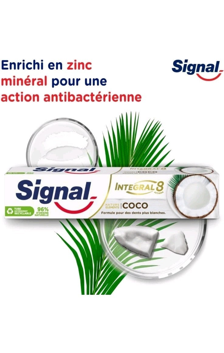 Dentifrice blanchissant les dents blanc Signal COCO visible en 3 jours 75ML 🇫🇷