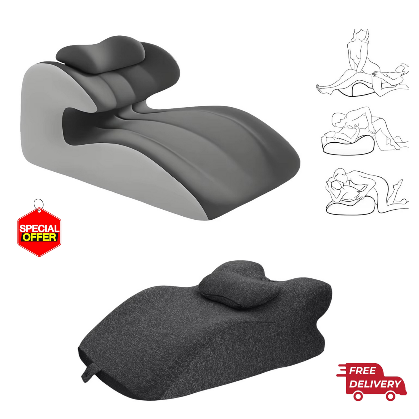 Sweet Spot Couple Pillow Couple Pillow Hip Pad Wedge Pillow Memory Foam 27°Angle