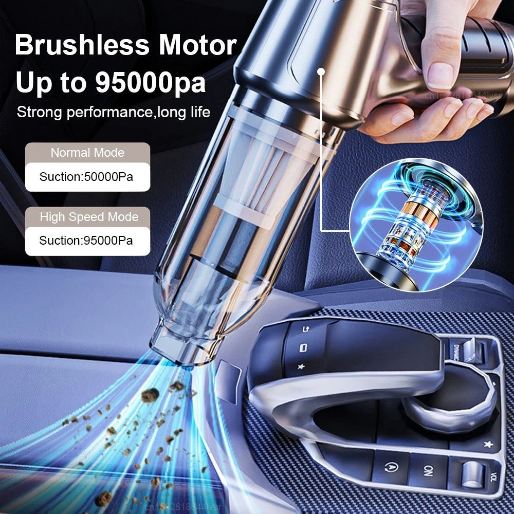 Aspirateur de voiture sans fil 95000Pa forte aspiration Machine de nettoyage 