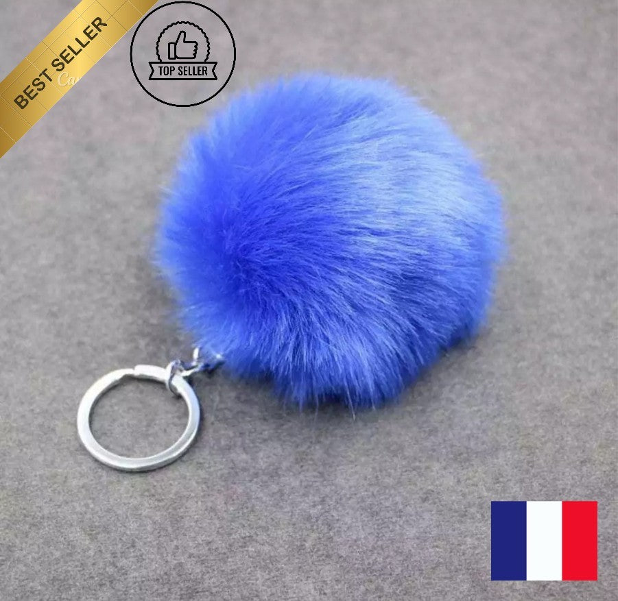 Porte Clé Bijoux Sac Pompon Doux Fourrure Femme Mode Idée Cadeau Voiture Fille