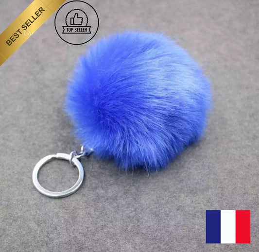 Porte Clé Bijoux Sac Pompon Doux Fourrure Femme Mode Idée Cadeau Voiture Fille