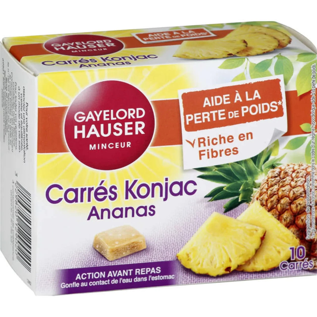 Carrés Konjac Ananas Aide à la Perte de Poids - 10 carrés - 100gr