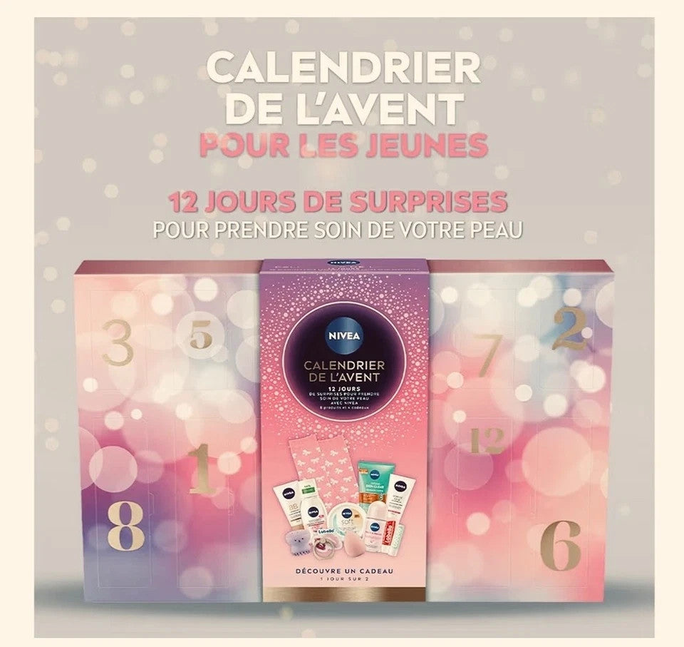 NIVEA Calendrier de l'avent cosmétiques 12 surprises Noël Cadeau