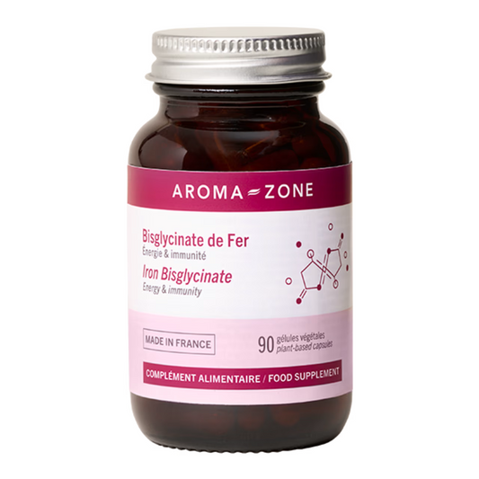 Aroma-zone complément alimentaire fer et vitamine C réduit la fatigue 90 gélules