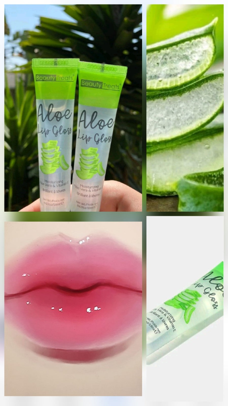 Huile Gloss Lèvres à l’Aloe Vera – Soin Apaisant & Éclat Naturel 🇫🇷