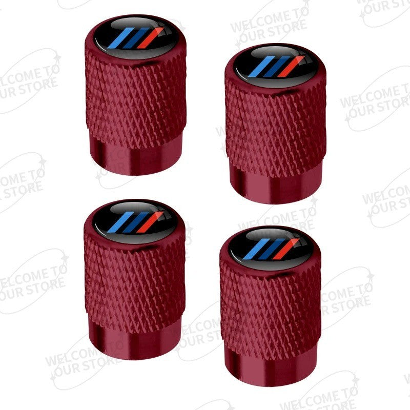 4x Capuchons Bouchons de Valve de Pneu BMW Alu Noir Argent Rouge bleu