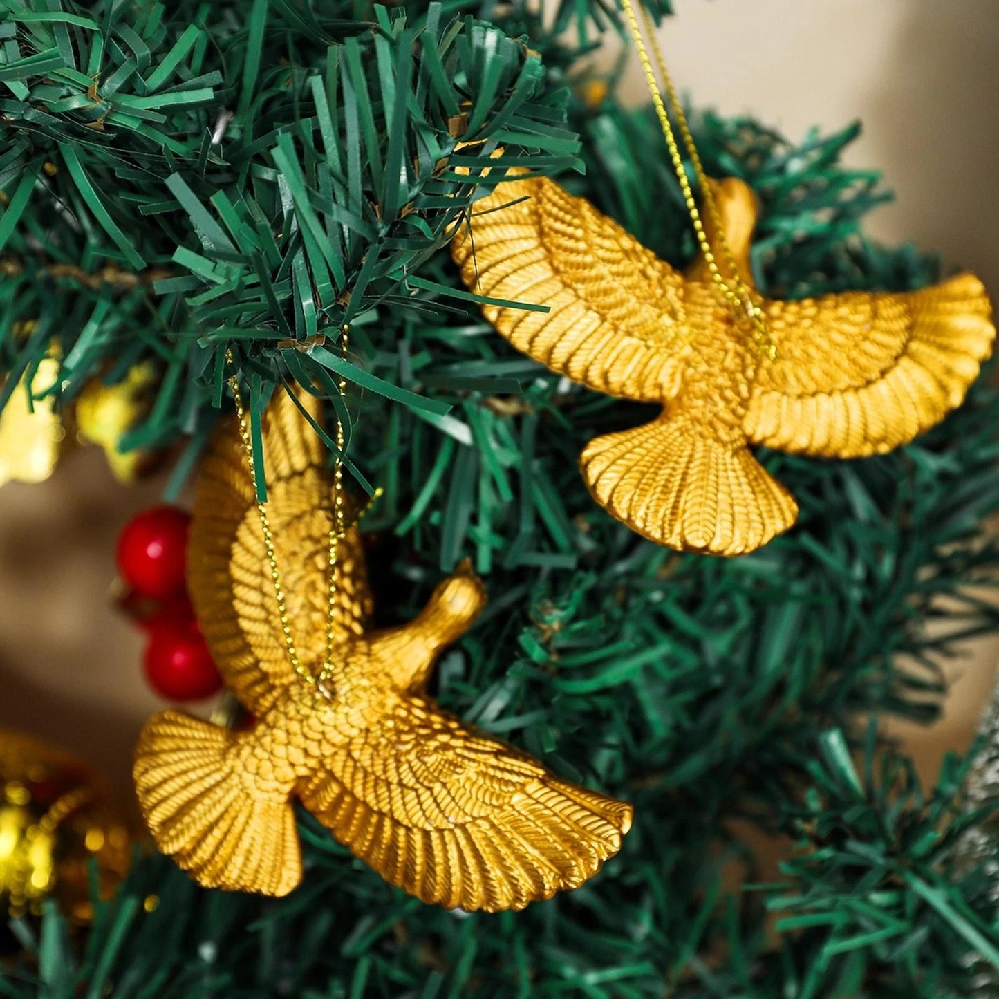 Christmas Decorations Resin Style Friendship Doves - Christmas Tree Ornament Set