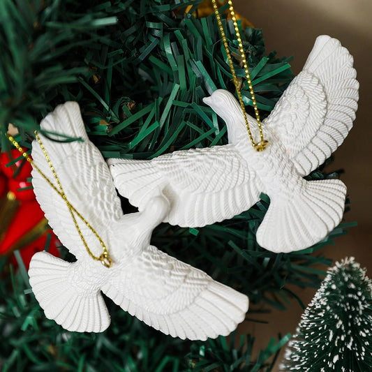 Christmas Decorations Resin Style Friendship Doves - Christmas Tree Ornament Set