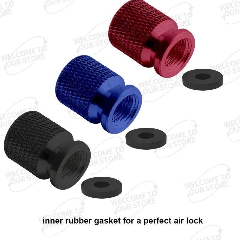 4x Capuchons Bouchons de Valve de Pneu BMW Alu Noir Argent Rouge bleu