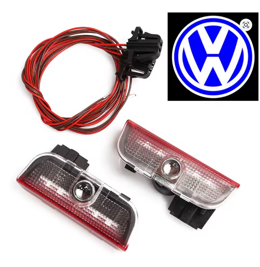 2x LED Projecteurs LED Bienvenue pour Portes VW - Compatible Golf, Touran, Caddy