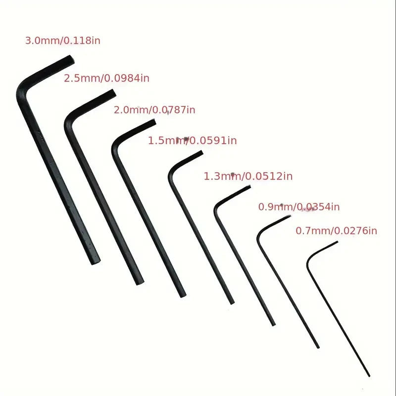 Jeu de 7 clés Allen / 0.7- 0.9 - 1.3 - 1.5 - 2 - 2.5 - 3 mm - Hexagonale / BTR