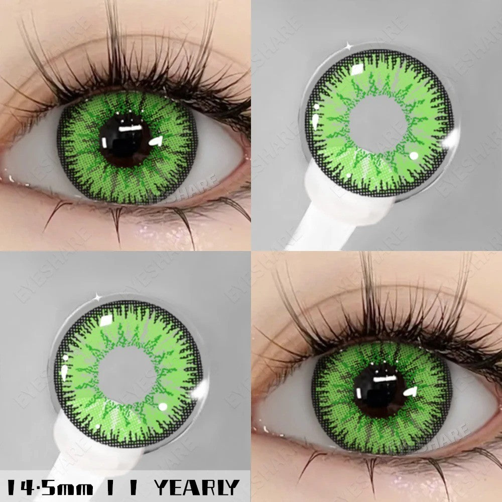 Lentilles de Contact Colorées - Rouge, Violet, Vert, Bleu - Effet Naturel - 1 an