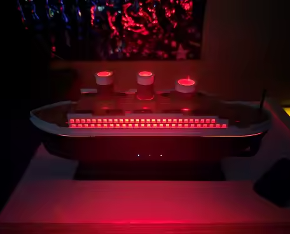Retro Ship Jellyfish Air Humidifier 250ML Aroma Diffuser RGB Night Light Remote 