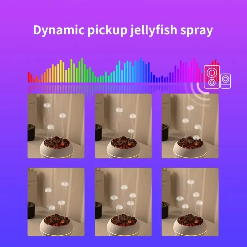 Jellyfish Air Humidifier 250ML Aroma Diffuser RGB Night Light Remote
