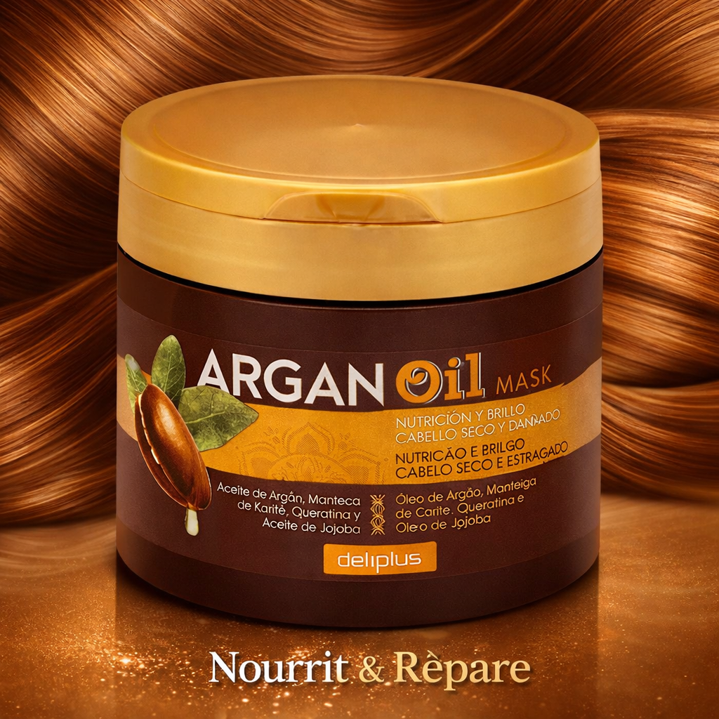 DELIPLUS MASQUE POUR CHEVEUX SECS ET ABÎMÉS À L'HUILE D'ARGAN 200ML Argan Oil