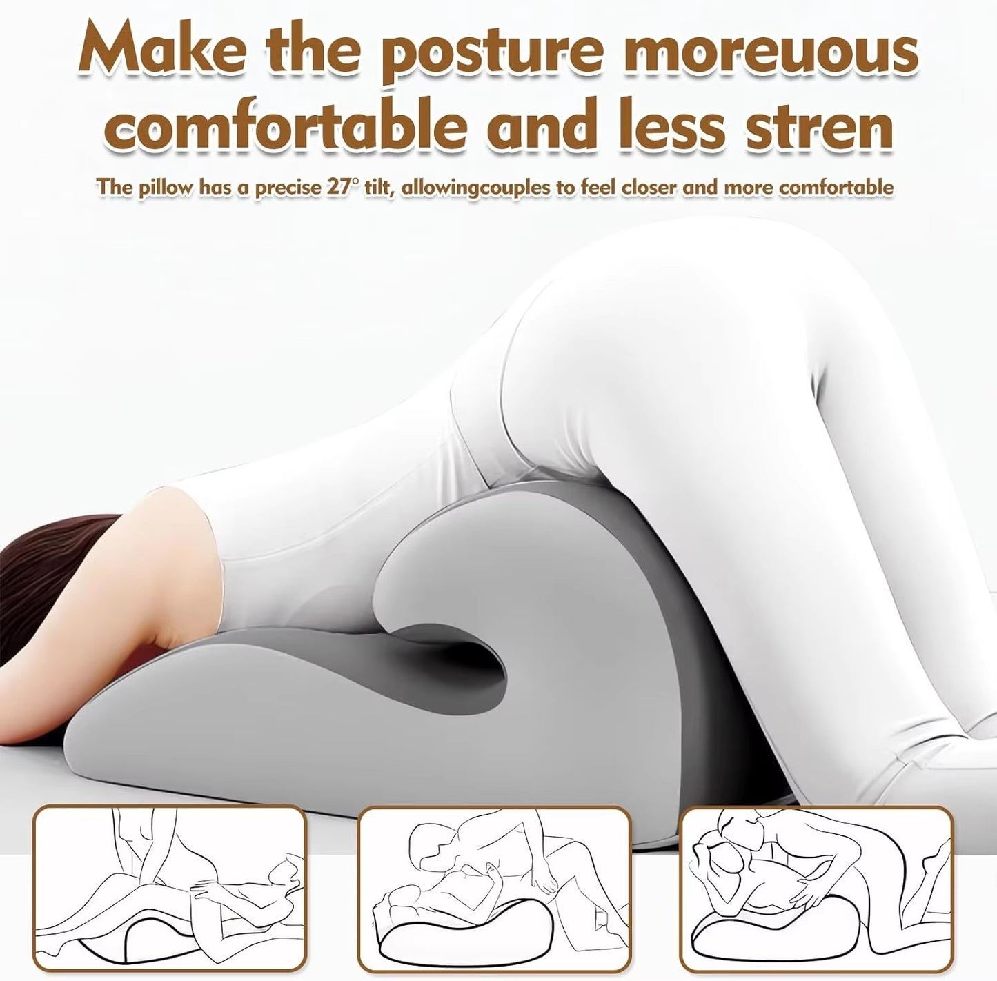 Sweet Spot Couple Pillow Couple Pillow Hip Pad Wedge Pillow Memory Foam 27°Angle
