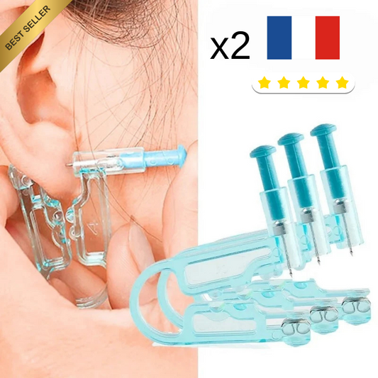 lot de 2 Pistolets De Perçage oreille Outil Piercing Kit Securisé Bijoux Goujon