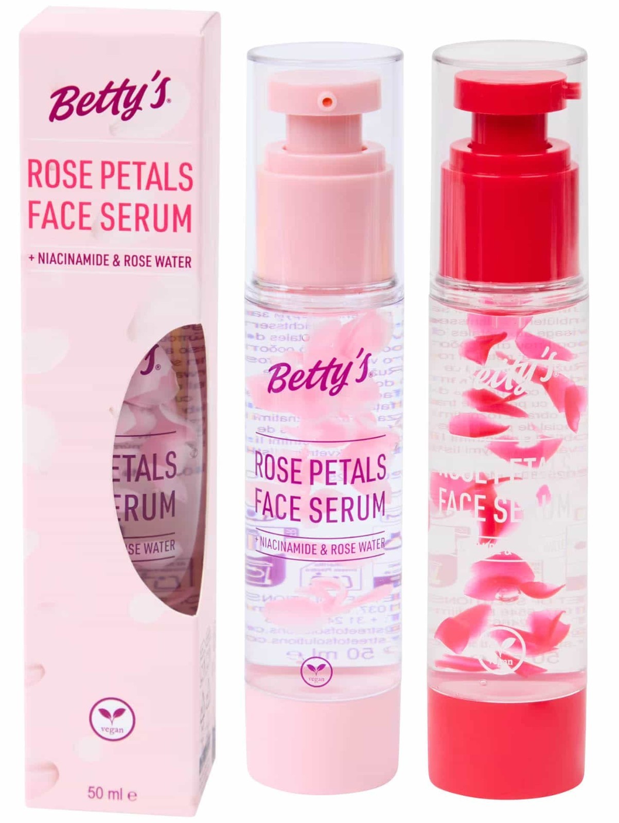 Sérum visage Betty's pétales de rose hydratante & anti-âge vegan niacinamide 50m