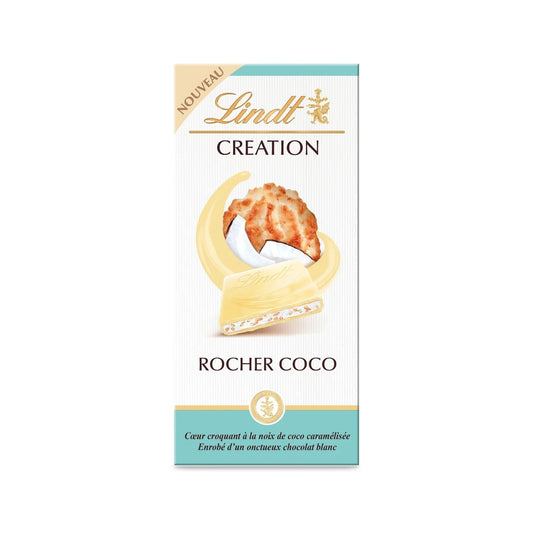 Tablette de Chocolat Blanc Création Rocher Coco LINDT La tablette de 145g