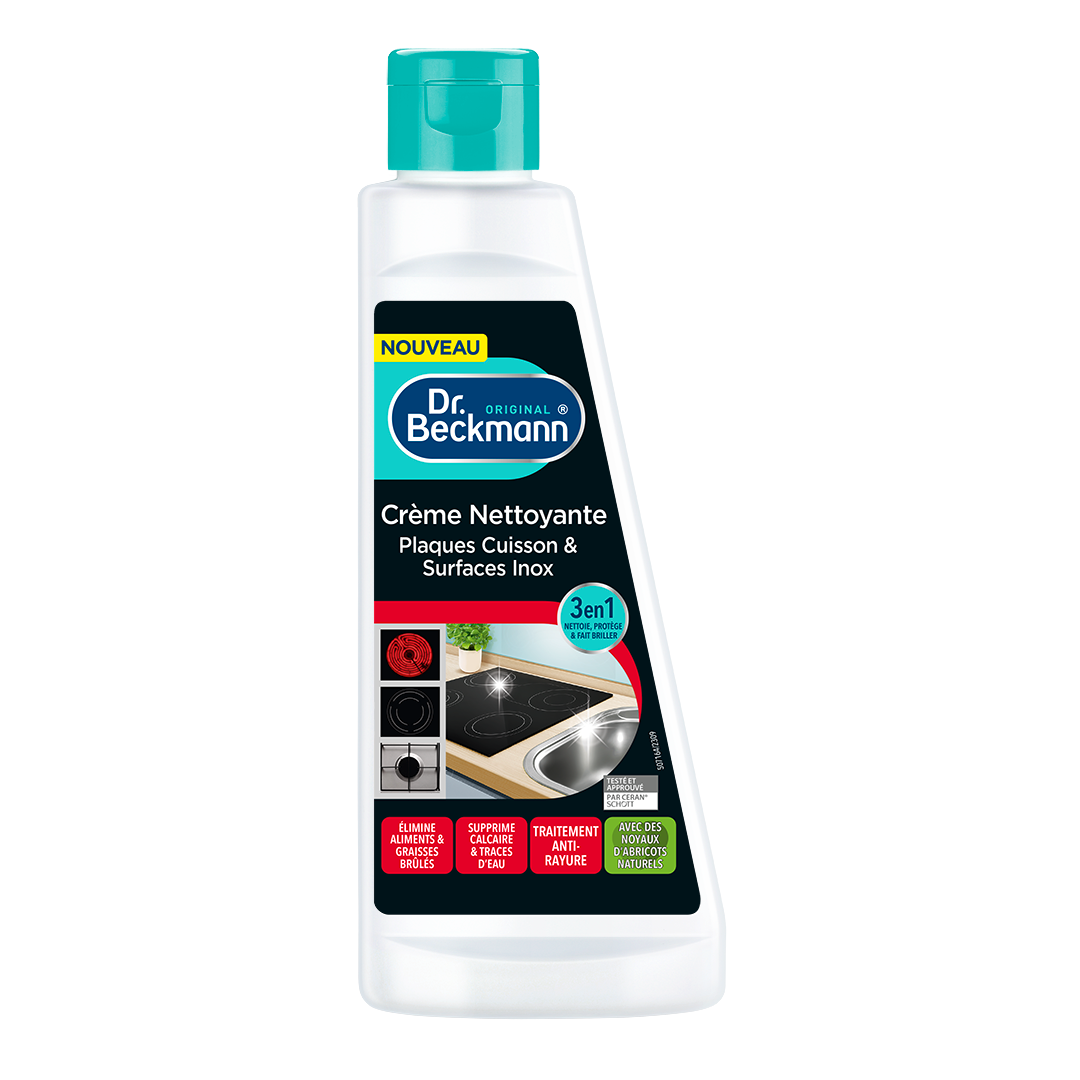 Dr. Beckmann Crème Nettoyante Plaques Cuisson & Surfaces Inox, 3en1 Nettoie, 250