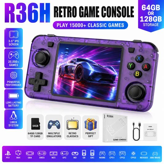 R36S Retro Handheld Game Console 64GB Linux 3.5 IPS Portable Gaming