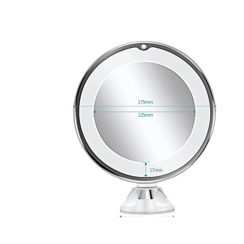 10X MAGNIFYING LIGHTED MAKEUP MIRROR Daylight LED Vanity Bathroom Travel Compact
