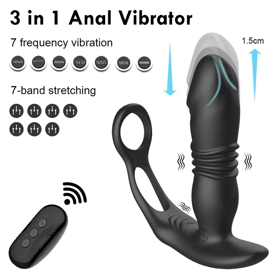 24h/48h Vibromasseur Sextoy plug Anal Va Et Viens point G  Prostate télécommande