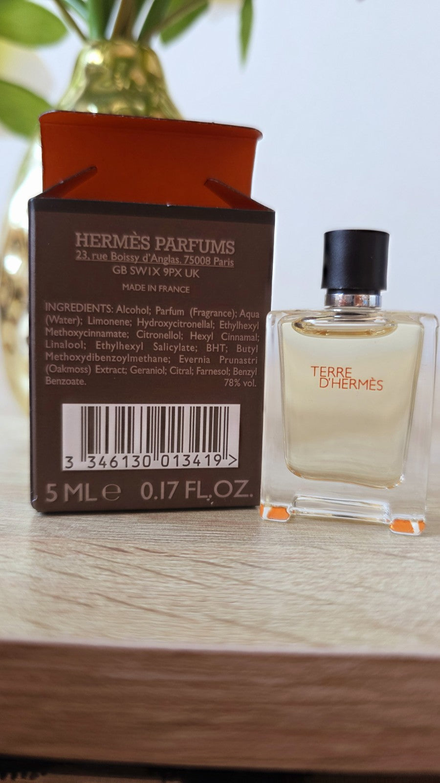 Miniature 5ml Eau De Toilette Terre D' Hermès neuf avec boite